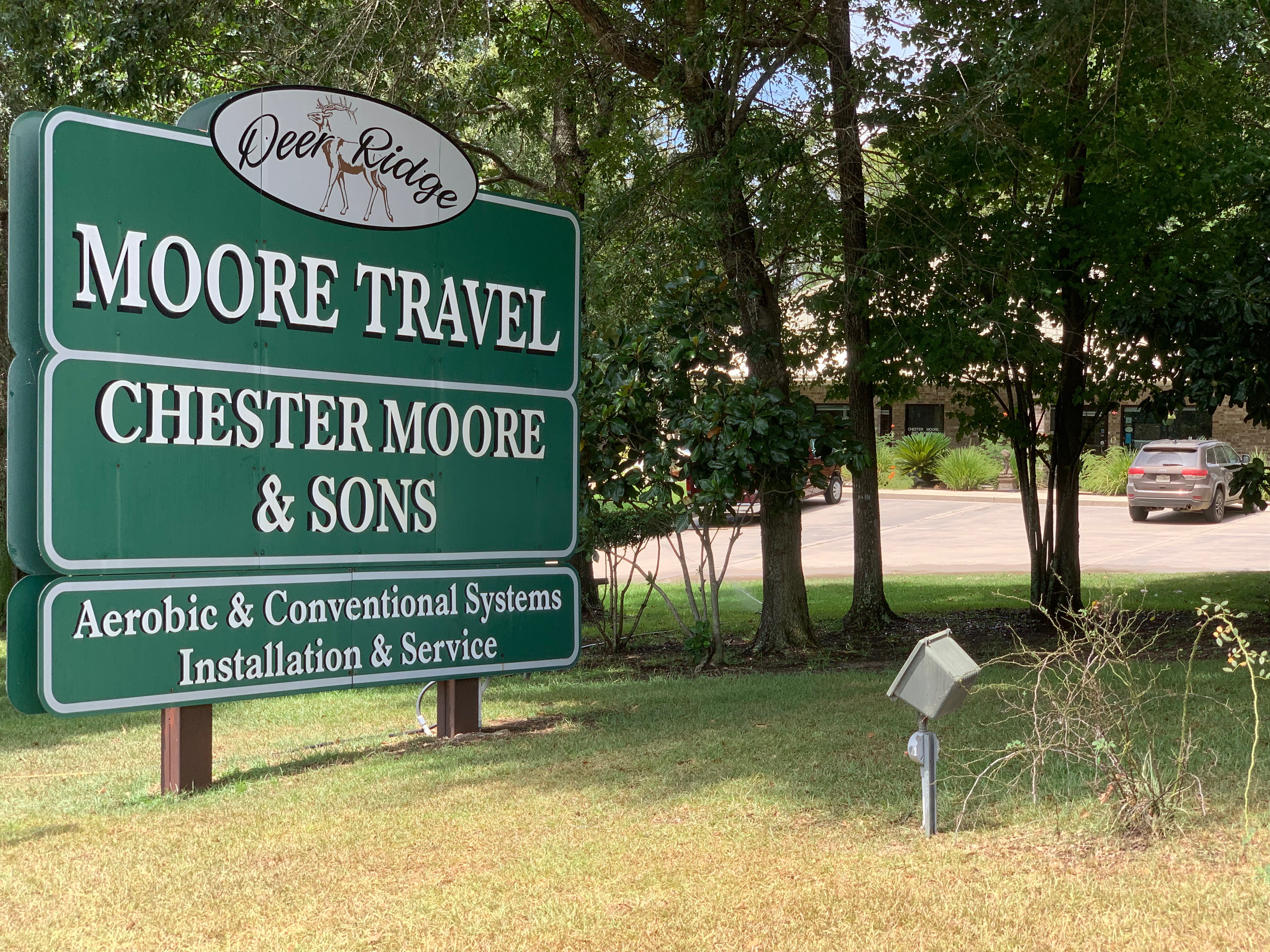 Moore Travel Signage at Chester Moore & Sons located in Livingston TX